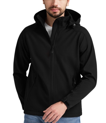 Hike Light 2layer Softshell Jacke mit abnehmbarer Kapuze Black Herren, Gr. 2XL