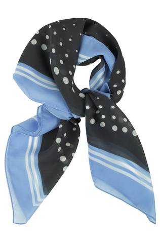 Tuch bedruckt / bleu/grau getupft / 136