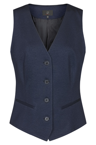 Damen-Jerseyweste RF, blau meliert Gr. 34