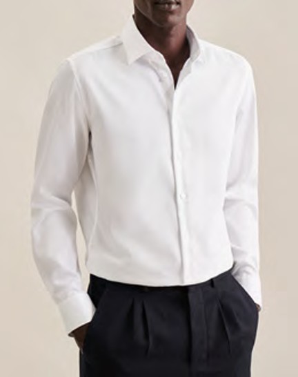 FINE TWILL - NEW KENT 102 COMBI CUF 1/1 Extra lang, Twill, SHAPED, White, 37