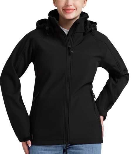Hike Light 2layer Softshell Jacke mit abnehmbarer Kapuze Black Damen, Gr. 2XL