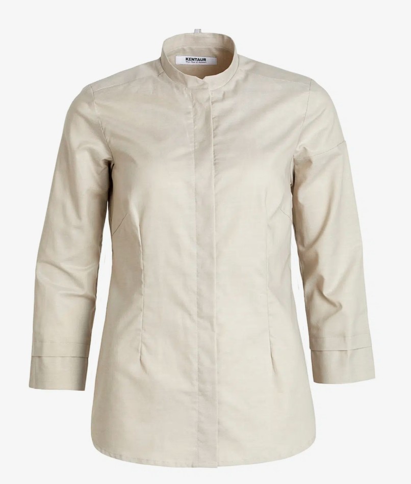 Oxford Damenbluse - 7/8 arm, sand, 2XL
